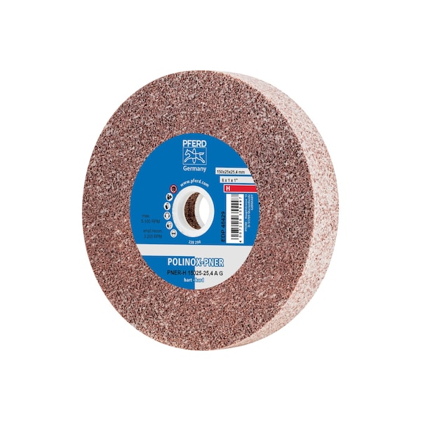 Pferd Unitized Wheel, 8Ac, 6"x1"x1", 6 in Dia, 1 in W, 1 in Arbor Hole 48429 - main